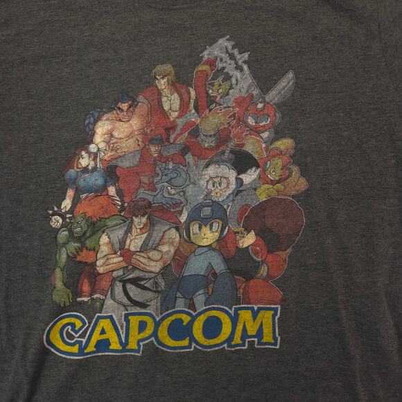 Capcom Mega Man Casual Short Sleeve Graphic T Shirt Adult Mens Size XL Gray - Picture 4 of 9